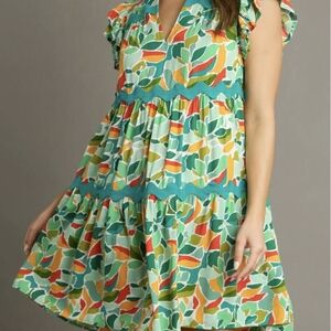 Umgee Vibrant Multicolor Mini Dress
